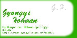 gyongyi hohman business card